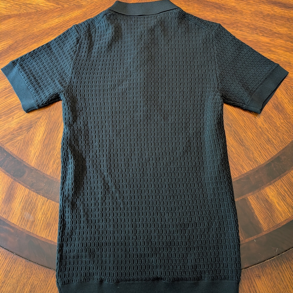 River Island Black Short Sleeve Shirt with Textured Knit Size XS - Picture 3 of 4